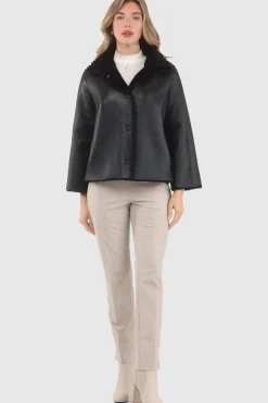 Reversible Select Shearling Jacket With Embroiderd Trim