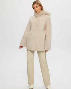 Reversible Shearling Lamb Parka With Select Cashmere Goat Hood Trim