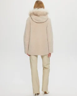 Reversible Shearling Lamb Parka With Select Cashmere Goat Hood Trim