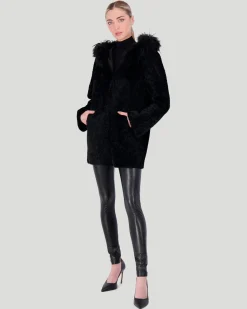 Reversible Shearling Lamb Parka With Select Cashmere Goat Hood Trim