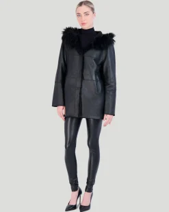 Reversible Shearling Lamb Parka With Select Cashmere Goat Hood Trim