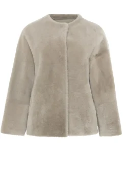 Reversible Shearling Lamb Collarless Jacket