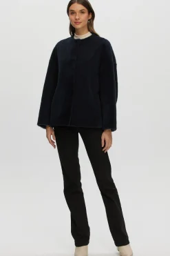 Reversible Shearling Lamb Collarless Jacket