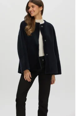 Reversible Shearling Lamb Collarless Jacket