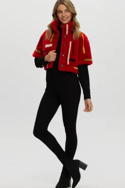 Reversible Shearling Lamb Bolero With Cropped Sleeves