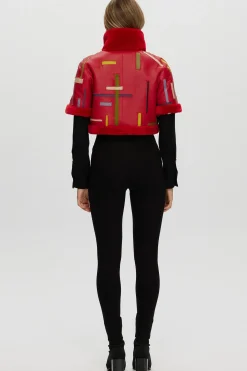 Reversible Shearling Lamb Bolero With Cropped Sleeves