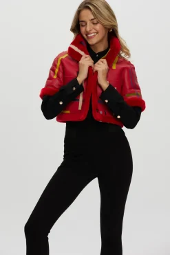 Reversible Shearling Lamb Bolero With Cropped Sleeves