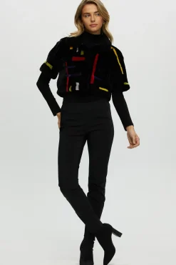 Reversible Shearling Lamb Bolero With Cropped Sleeves