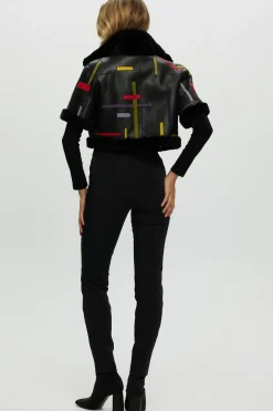 Reversible Shearling Lamb Bolero With Cropped Sleeves