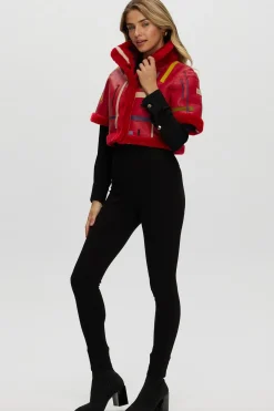 Reversible Shearling Lamb Bolero With Cropped Sleeves