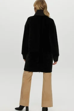 Reversible Textured Shearling Lamb Jacket