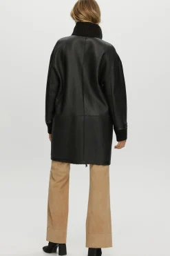 Reversible Textured Shearling Lamb Jacket