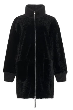 Reversible Textured Shearling Lamb Jacket