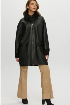 Reversible Textured Shearling Lamb Jacket