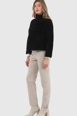 Reversible Textured Shearling Lamb Jacket With Cropped Sleeves