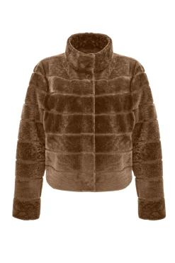 Reversible Textured Shearling Lamb Jacket