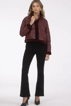 Reversible Textured Shearling Lamb Jacket