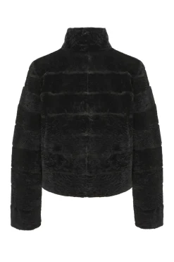 Reversible Textured Shearling Lamb Jacket