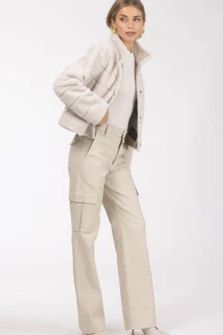 Reversible Textured Shearling Lamb Jacket