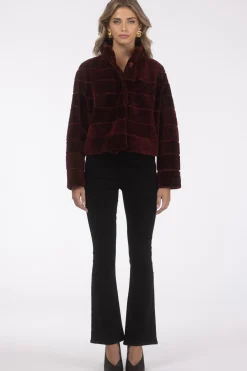 Reversible Textured Shearling Lamb Jacket