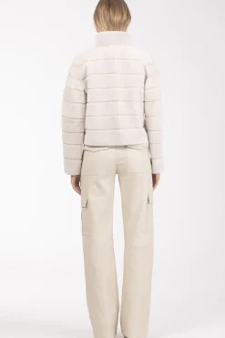 Reversible Textured Shearling Lamb Jacket