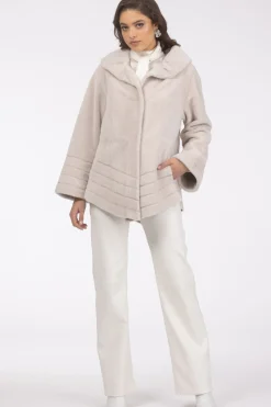 Reversible Textured Shearling Lamb Jacket