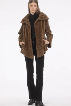 Reversible Textured Shearling Lamb Jacket