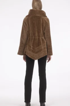 Reversible Textured Shearling Lamb Jacket