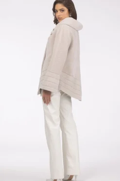 Reversible Textured Shearling Lamb Jacket