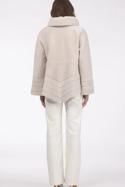 Reversible Textured Shearling Lamb Jacket