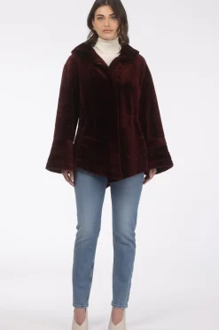 Reversible Textured Shearling Lamb Jacket