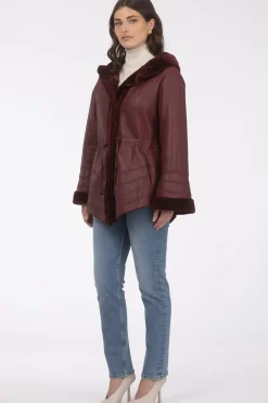 Reversible Textured Shearling Lamb Jacket