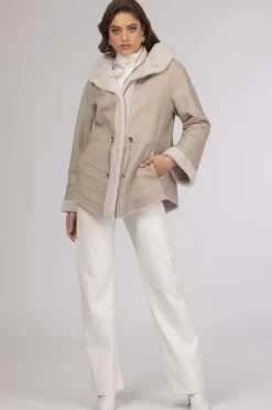 Reversible Textured Shearling Lamb Jacket