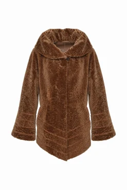 Reversible Textured Shearling Lamb Jacket