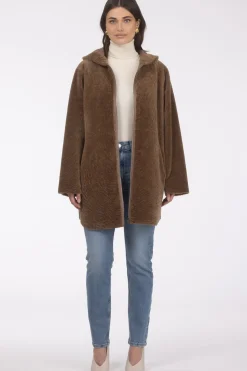 Reversible Textured Shearling Lamb Parka