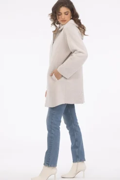 Reversible Textured Shearling Lamb Parka