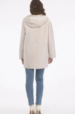 Reversible Textured Shearling Lamb Parka