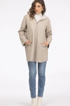 Reversible Textured Shearling Lamb Parka