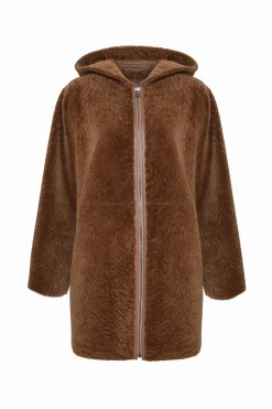 Reversible Textured Shearling Lamb Parka