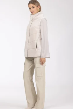 Reversible Textured Shearling Lamb Vest