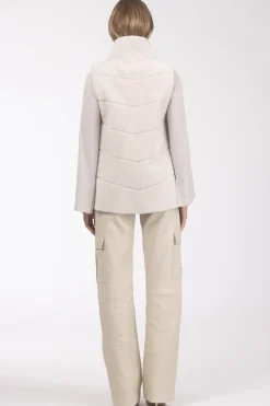 Reversible Textured Shearling Lamb Vest