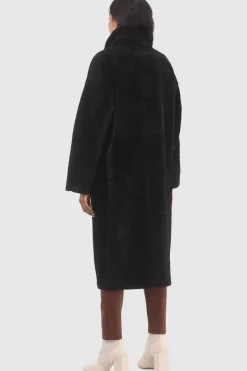 Reversible Textured Shearling Lamb Short Coat