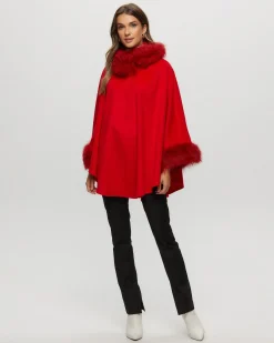 Select Cashmere & Wool Cape With Select Lamb Trim