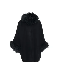 Select Cashmere & Wool Cape With Select Lamb Trim