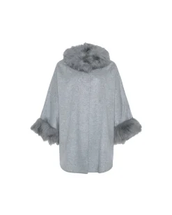 Select Cashmere & Wool Cape With Select Lamb Trim