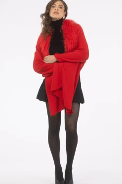 Select Cashmere And Merino Wool Blend Stole With Select Mongolian Lamb Trim