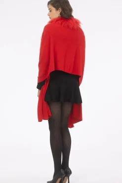 Select Cashmere And Merino Wool Blend Stole With Select Mongolian Lamb Trim