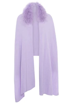 Select Cashmere And Merino Wool Blend Stole With Select Mongolian Lamb Trim