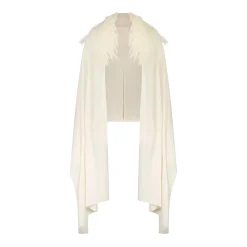 Select Cashmere And Merino Wool Blend Stole With Select Mongolian Lamb Trim