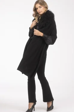 Select Cashmere And Merino Wool Blend Stole With Select Mongolian Lamb Trim